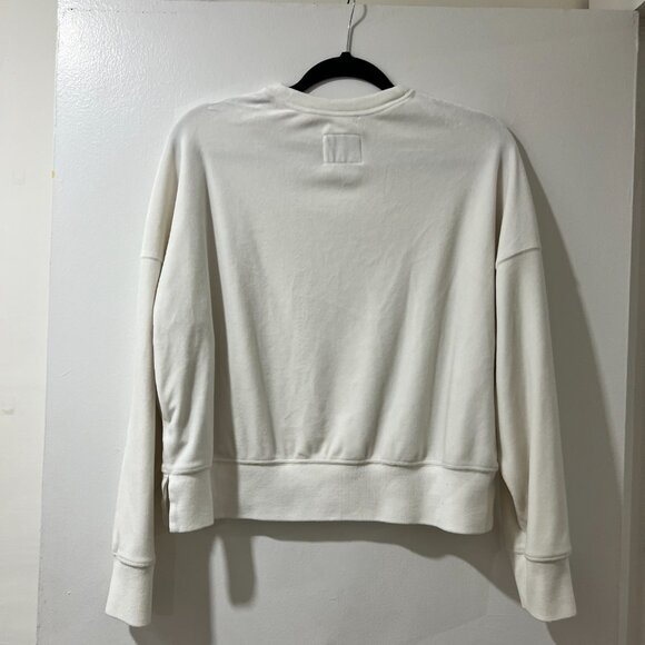 🤍 Abercrombie & Fitch White Velour Sweatshirt (M) 🤍 - Picture 5 of 6